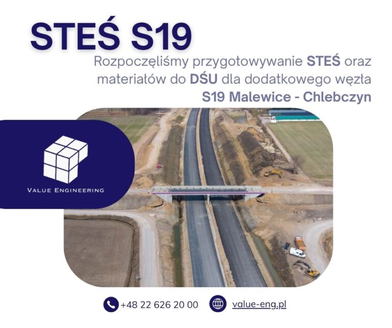 STEŚ S19 dla dodatkowego węzła na odcinku Malewice – Chlebczyn